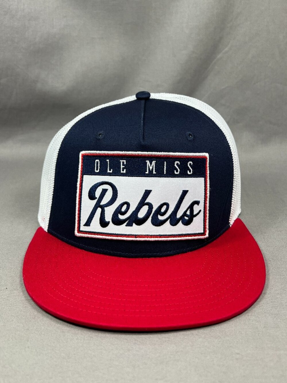 Ole Miss Rebels Mississippi The Game Snapback Hat Red Big Patch Trucker Mesh Cap